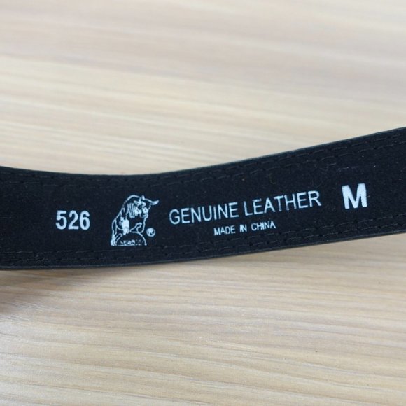 Belt Mens Black Leather Size 34 Silver Buckle Classic Dress Basic Formal Genuine - Picture 6 of 11